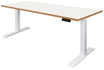 Bureau assis-debout électrique Ototo | LxP 1400 x 800 mm | Boutons de mémorisation | Blanc | Piètement noir | Novigami